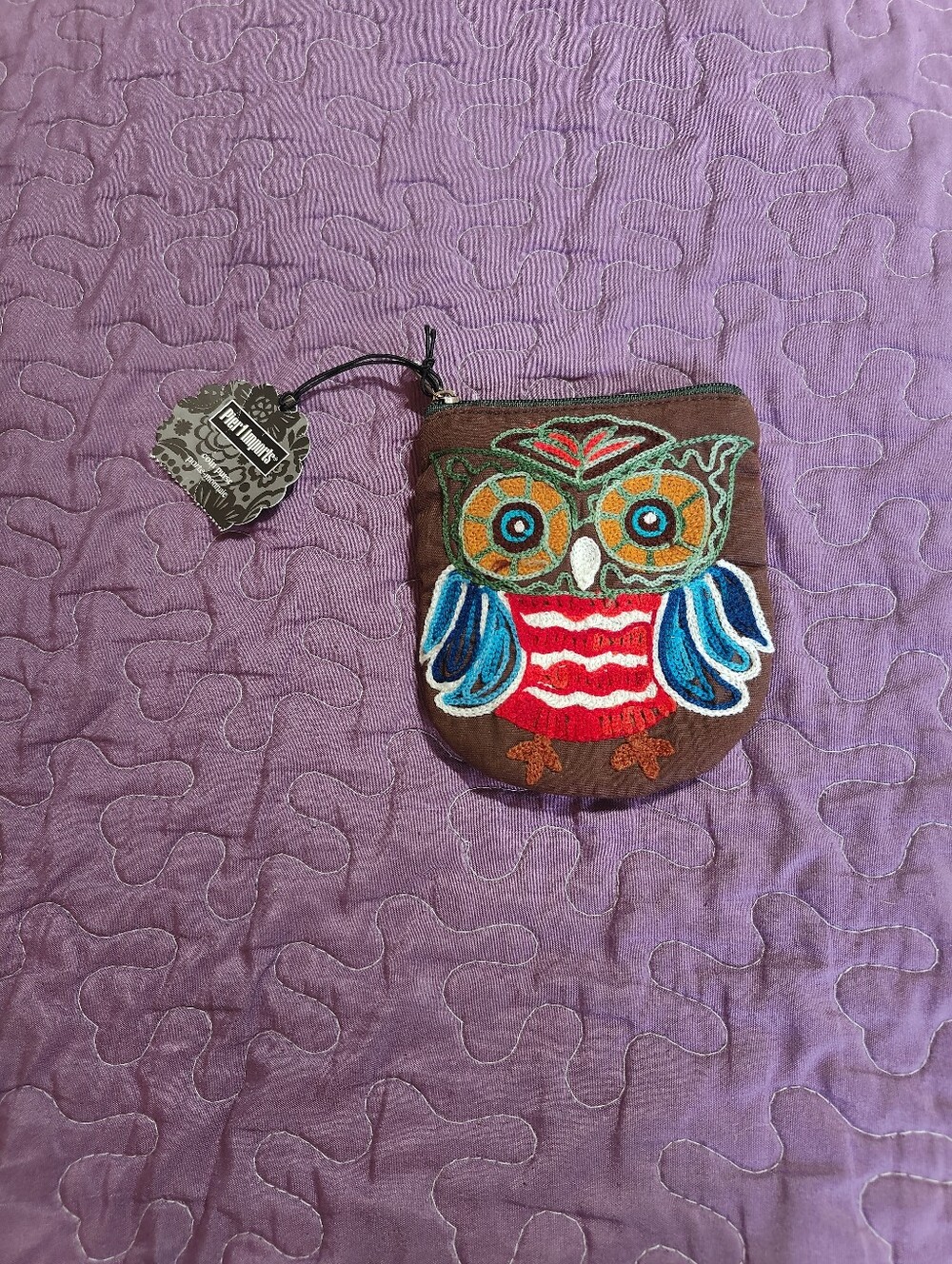 Pier 1 Imports Vintage Owl Coin Pouch - Picture 2 of 5